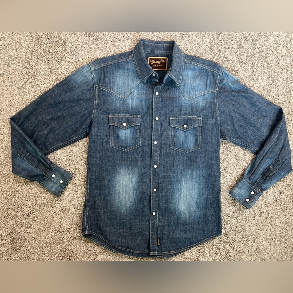 Wrangler Retro Blue Denim Pearl Snap